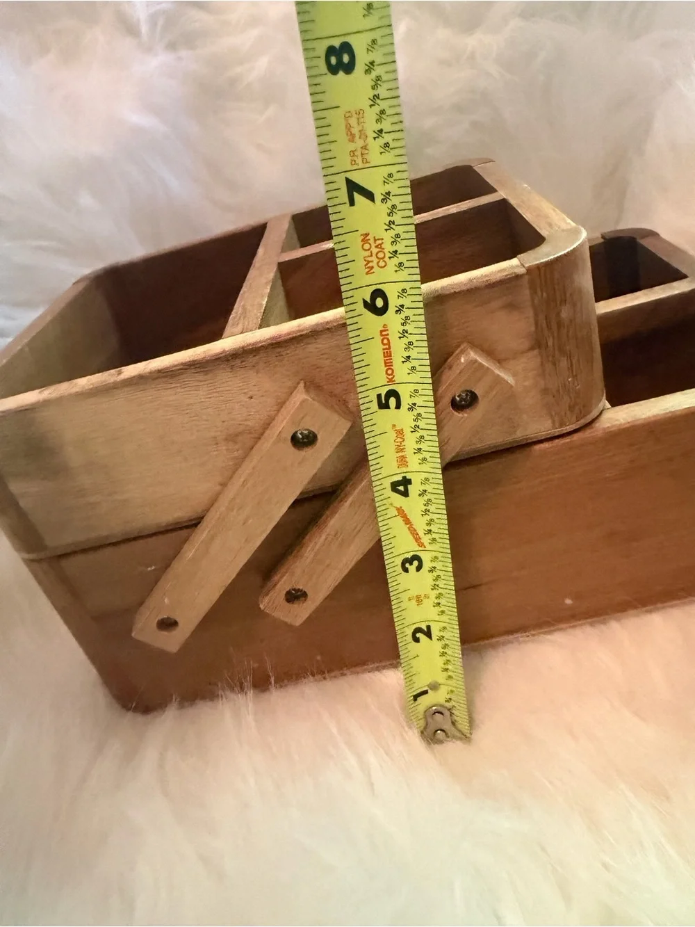 Wooden Tiered Organizer Box - Natural Brown